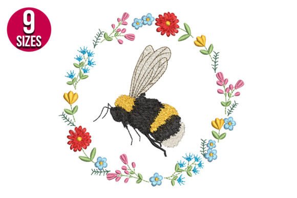 Bee with Floral Wreath Embroidery Review
