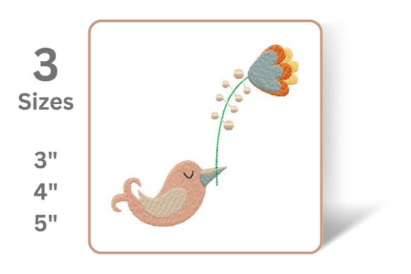 Cute Bird with Flower Embroidery Design Review