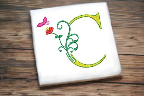 Floral Letter C with Butterfly Review