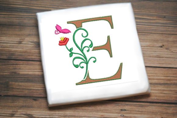 Floral Letter E with Butterfly Review