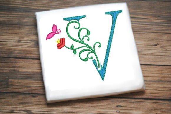 Floral Letter V with Butterfly Design Review
