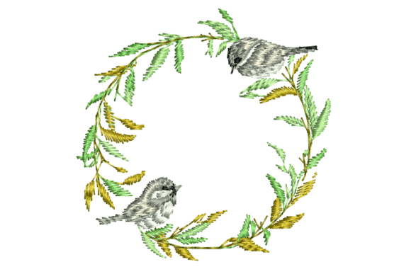 Wreath and Birds Embroidery Design Review